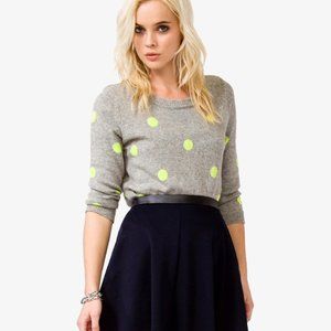 Grey + Lime Polka Dot Lightweight Sweater